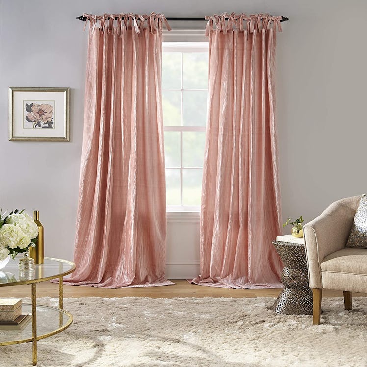 Elrene Home Fashions Tie-Top Velvet Curtain Panel
