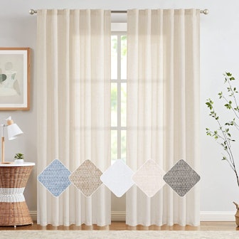 jinchan Linen Beige Curtains