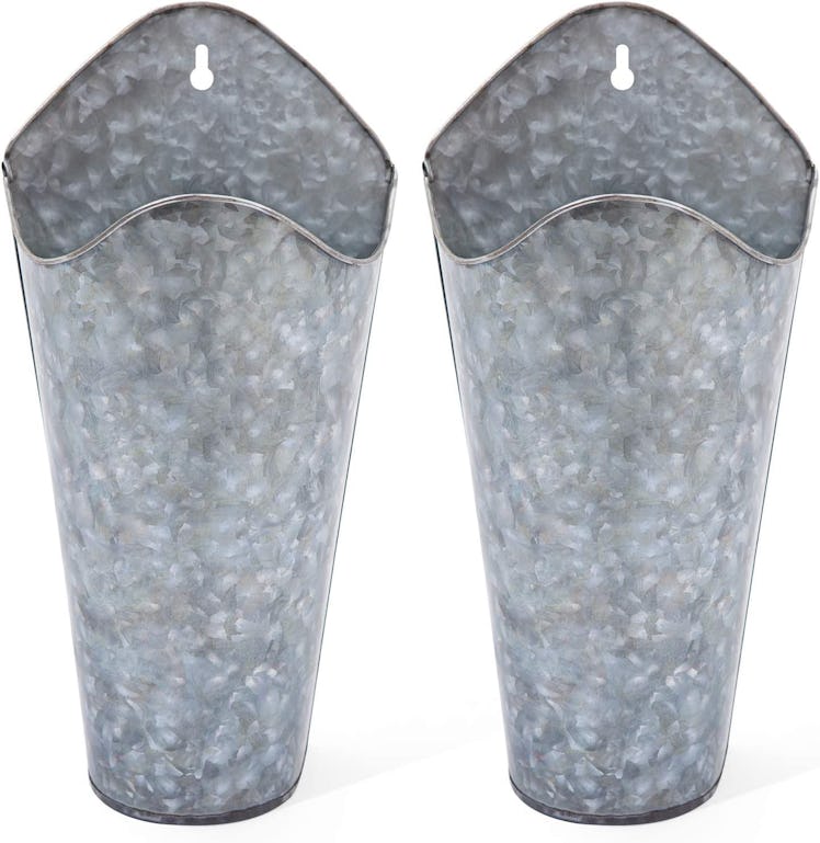 Mkono Galvanized Metal Wall Planter (Set of 2) 
