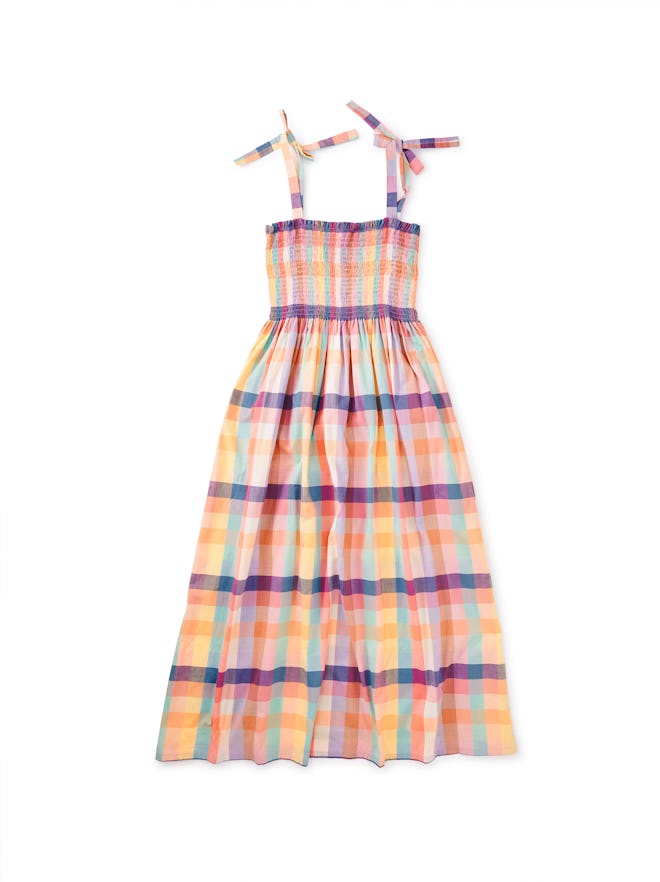 Women's Smocked Dress - Feliz Familia Plaid