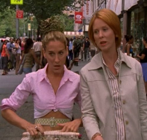 Sarah Jessica Parker and Cynthia Nixon on Sex and the City.