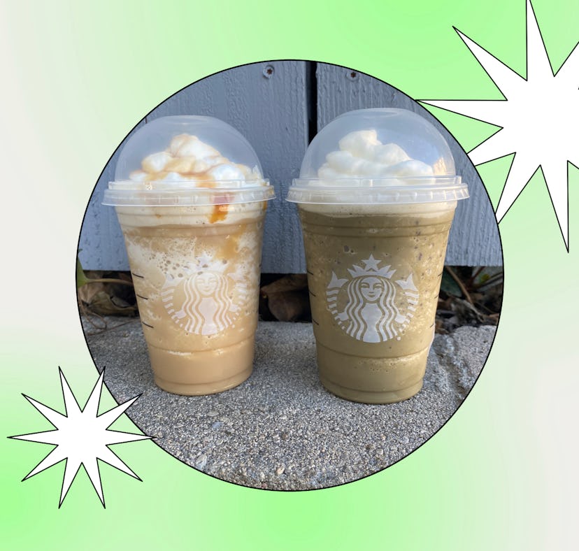 Two of the Starbuck s Girl Scout Cookie drinks from the Starbucks secret menu.