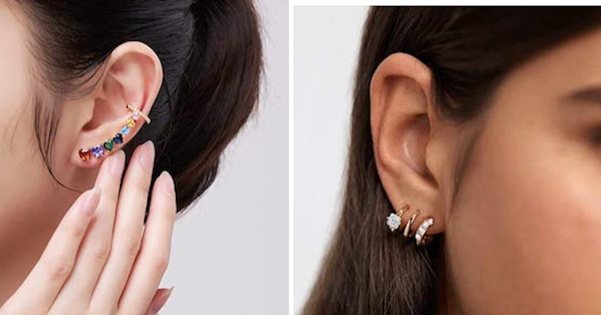 Earrings that make it look like you have two piercings Clearance