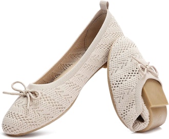 HEAWISH Crochet Mesh Ballet Flats