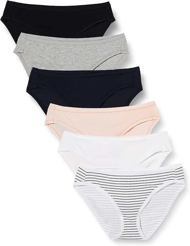 Amazon Essentials Cotton Stretch Bikini Panty (6-Pack)