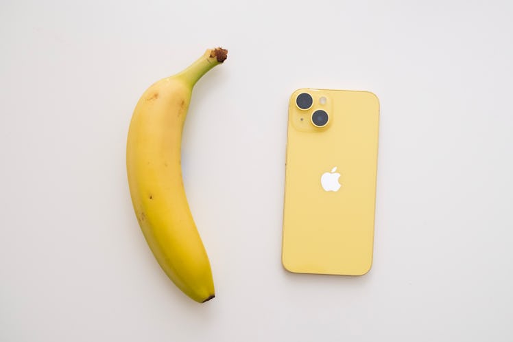 The yellow iPhone 14 is not as deep of a yellow as a banana.