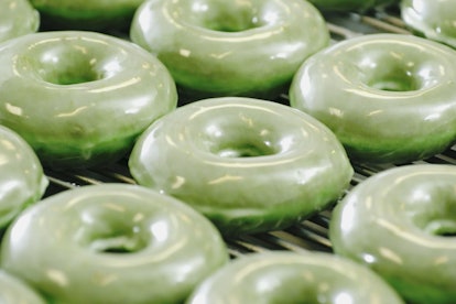 Krispy Kreme’s green-dyed original glazed doughnut.