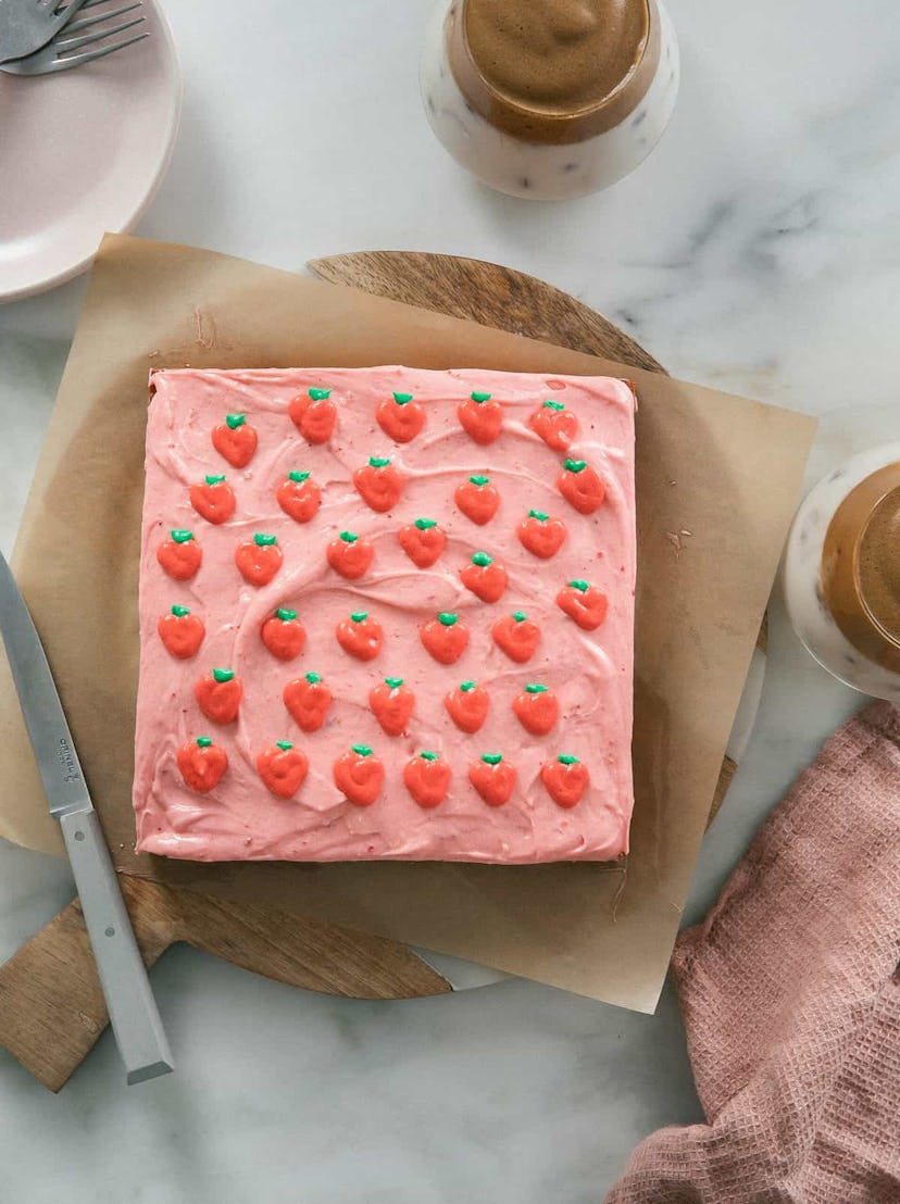 pink strawberry cake spring recipes