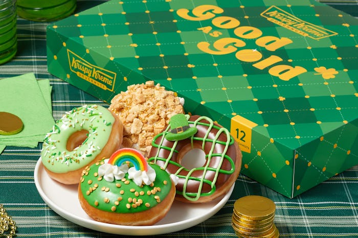 Krispy Kreme's 2023 St. Patrick's Day collection of doughnuts.