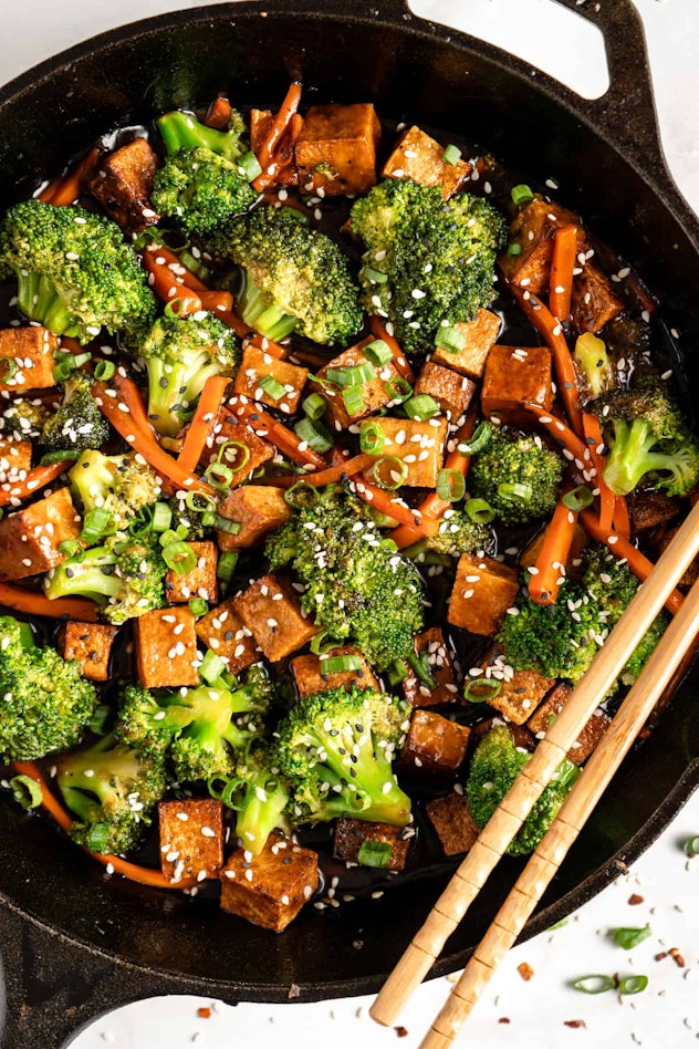 tofu and veggie stir fry spring recipe