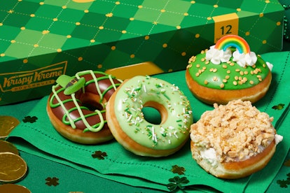 Krispy Kreme's newly released St. Patrick's Day doughnuts for 2023.
