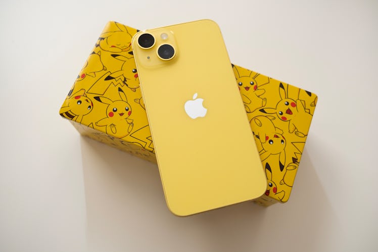 Can confirm Pikachu is a darker yellow than the yellow iPhone 14.