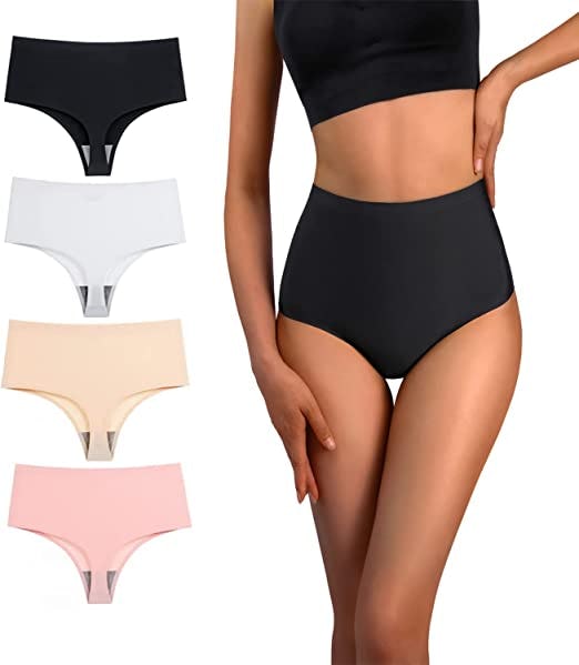 Yunleeb High Waisted Thong (4-Pack)