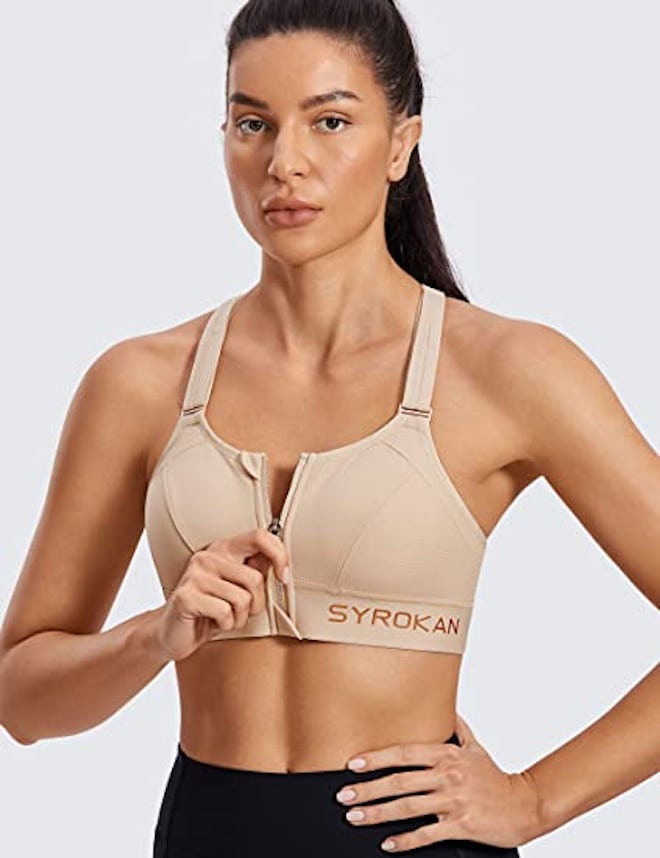 SYROKAN High Impact Zip Front Adjustable Velcro Racerback