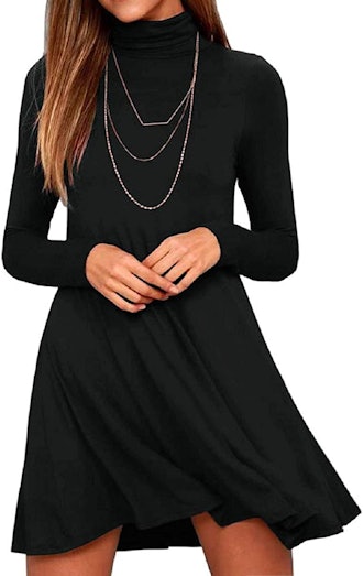 KEEDONE Long Sleeve Turtleneck Dress