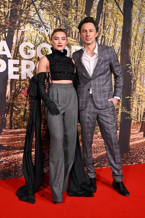 Florence Pugh and Zach Braff in London on March 8, 2023