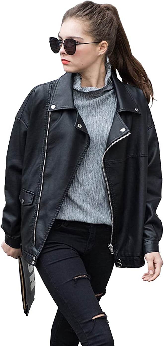 LY VAREY LIN Oversized Leather Motorcycle Jacket