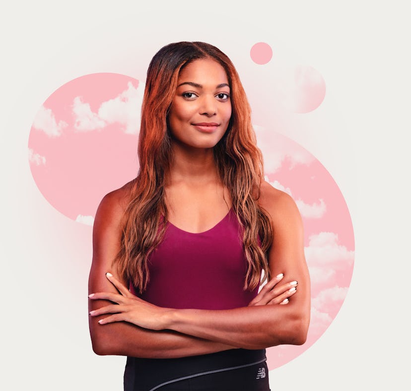 Olympian Gabby Thomas shares her self-care routine, which includes a skin care regimen, sleep, and c...
