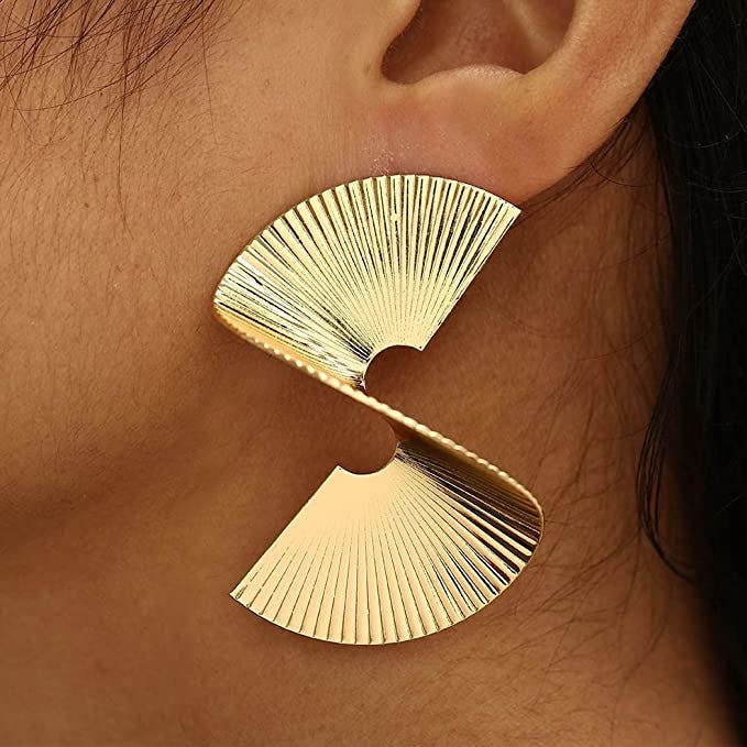 Bmadge Gold Geometric Statement Earrings