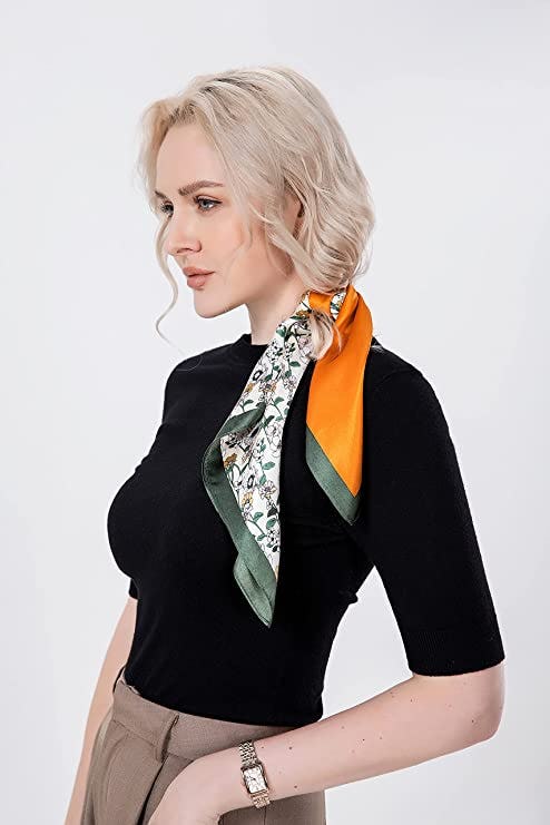 PoeticEHome 100% Mulberry Silk Neck Scarf