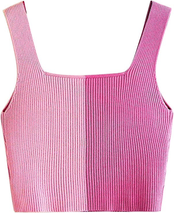 Verdusa Square Neck Sleeveless Crop Tank