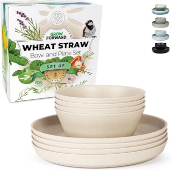 Grow Forward Premium Wheat Straw Dinnerware Set (8 Pieces)