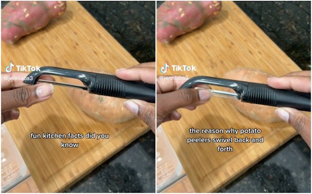 A viral TikTok is opening people's eyes about the most efficient way to use potato peelers.