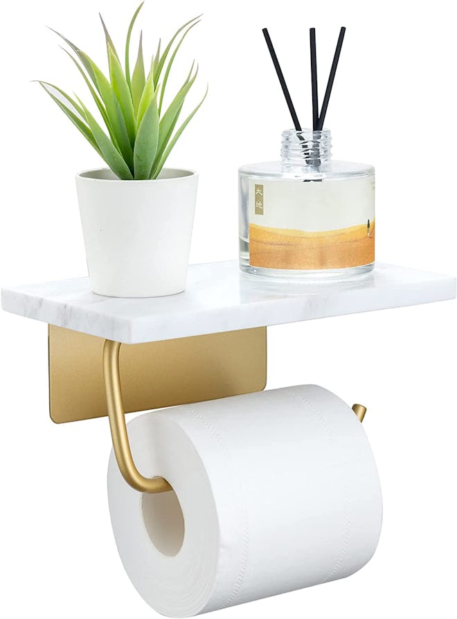 Nodafuer Toilet Paper Holder With Natural Marble Shelf