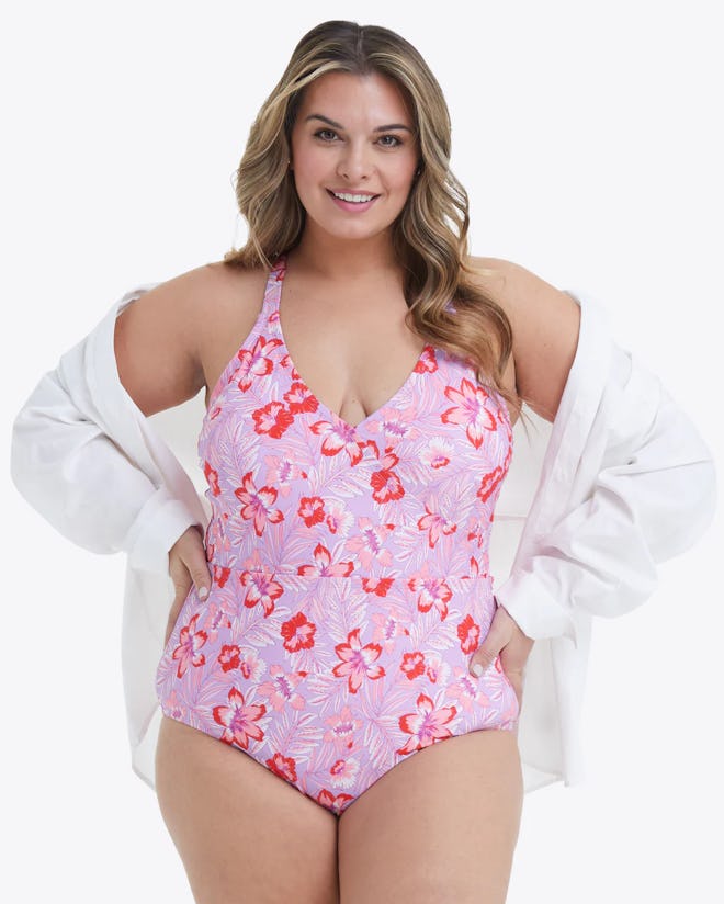 One Piece In Floral Scallop