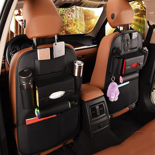 SIJAWEYI Leather Premium Car Seat Back Organizer (2-Pack)
