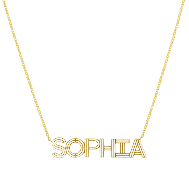 Gold Name Cut-Out Necklace