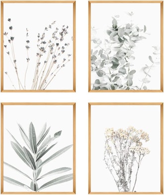 Herzii Botanical Plant Wall Art Prints- Set Of 4