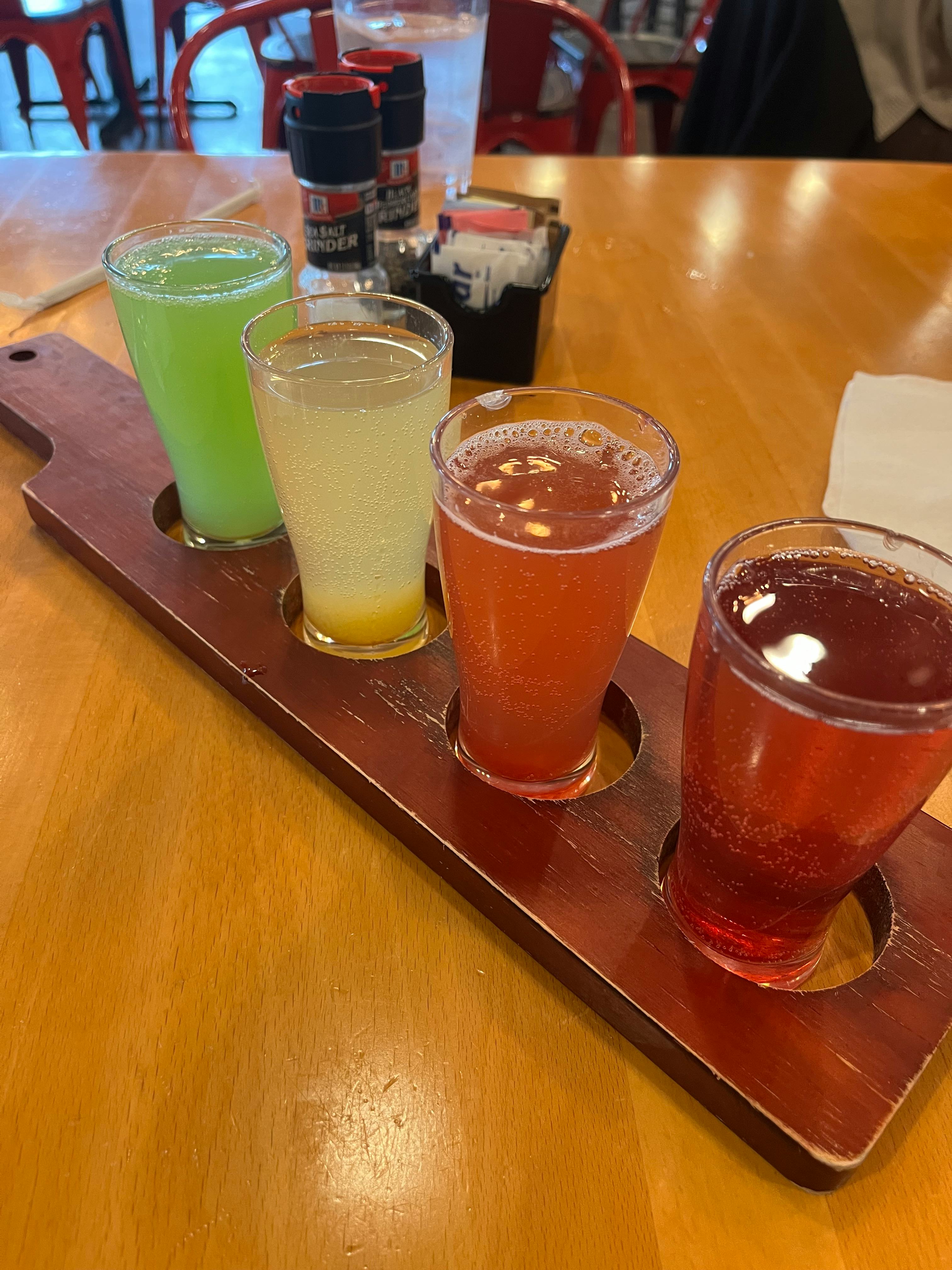 The mimosa flight at Ruby Slipper, a popular breakfast and lunch spot in New Orleans.