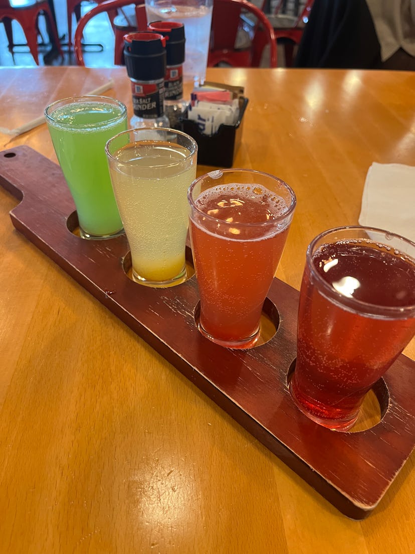 The mimosa flight at Ruby Slipper, a popular breakfast and lunch spot in New Orleans.