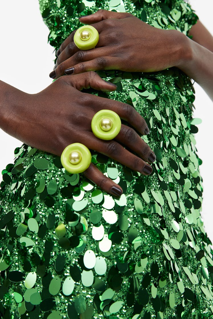 Statement Ring Lime Green