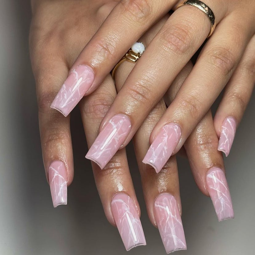 If you're going on a vacation, get pink quartz nails.