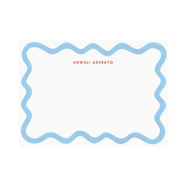 Blue Scallop Personalized Notecard Set