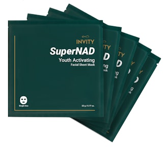 Invity Youth Activating SuperNAD Facial Sheet Mask is sold in a pack of 5
