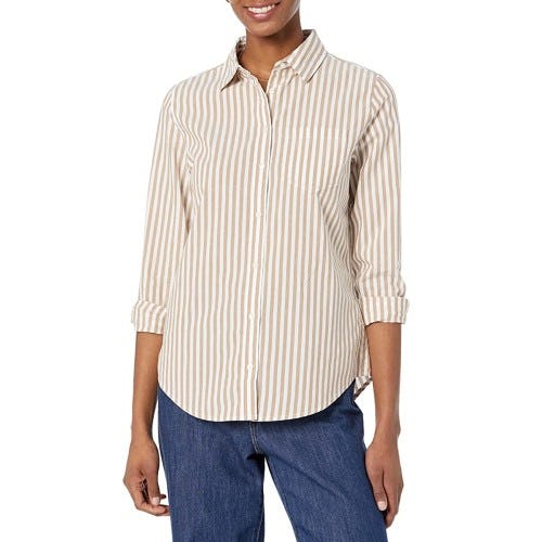 Amazon Essentials Long-Sleeve Button Down Poplin Shirt