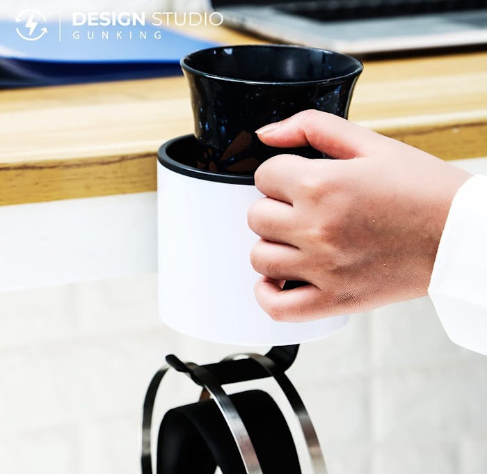 GUNKING Under-Desk Cup Holder And Headphone Hanger