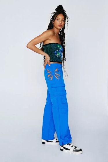 Nasty Gal Butterfly Cutout Detail Cargo Pants