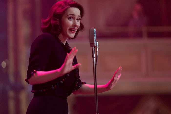 Rachel Brosnahan on &lsquo;The Marvelous Mrs. Maisel.&rsquo; Photo via Prime Video