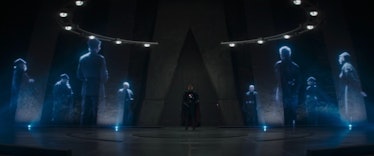 The meeting of the Shadow Council in The Mandalorian Season 3 Episode 7.