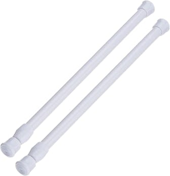 AIZESI White Tension Rod 16 to 28 Inch Small Tension Rod (2-Pack)