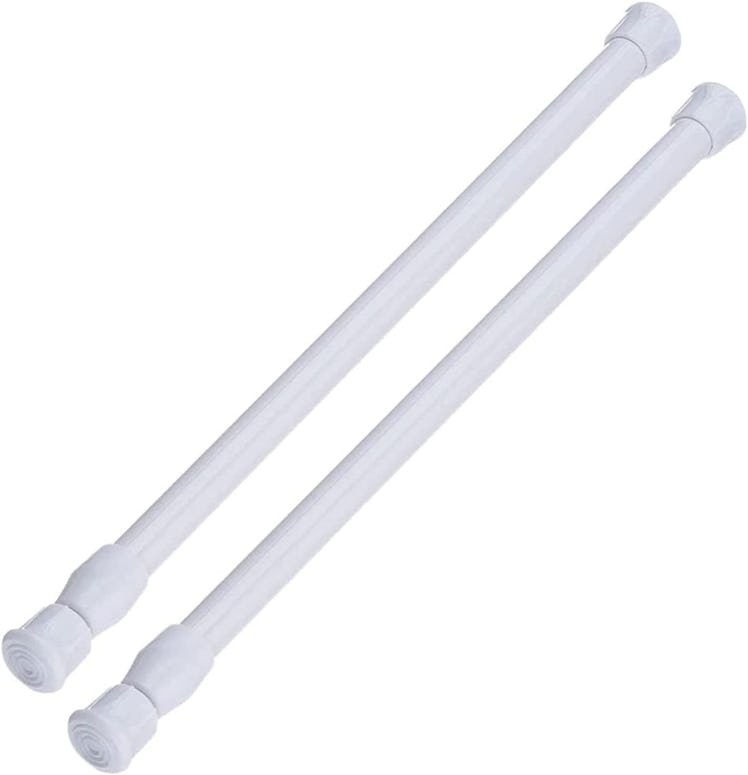 AIZESI White Tension Rod 16 to 28 Inch Small Tension Rod (2-Pack)