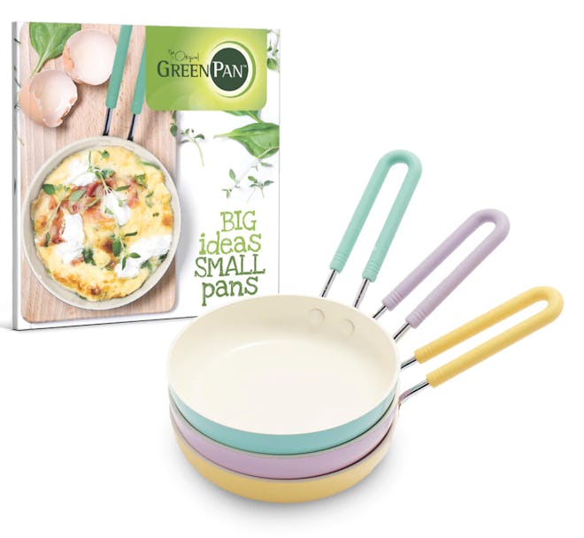 Mini Ceramic Non-stick Frypans, 5-inch (Set of 3) Plus Cookbook