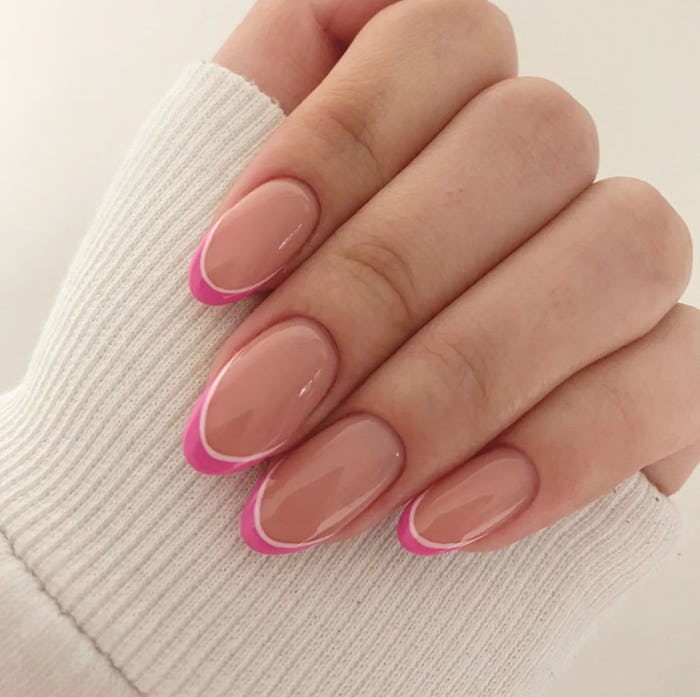 Barbie nails, a pink French manicure