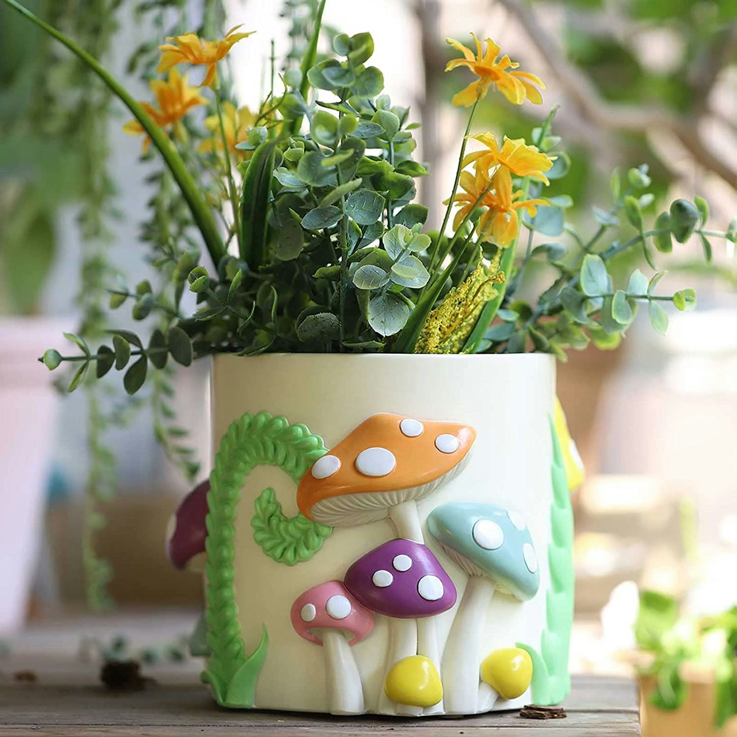 GUGUGO Colorful Mushrooms Planters