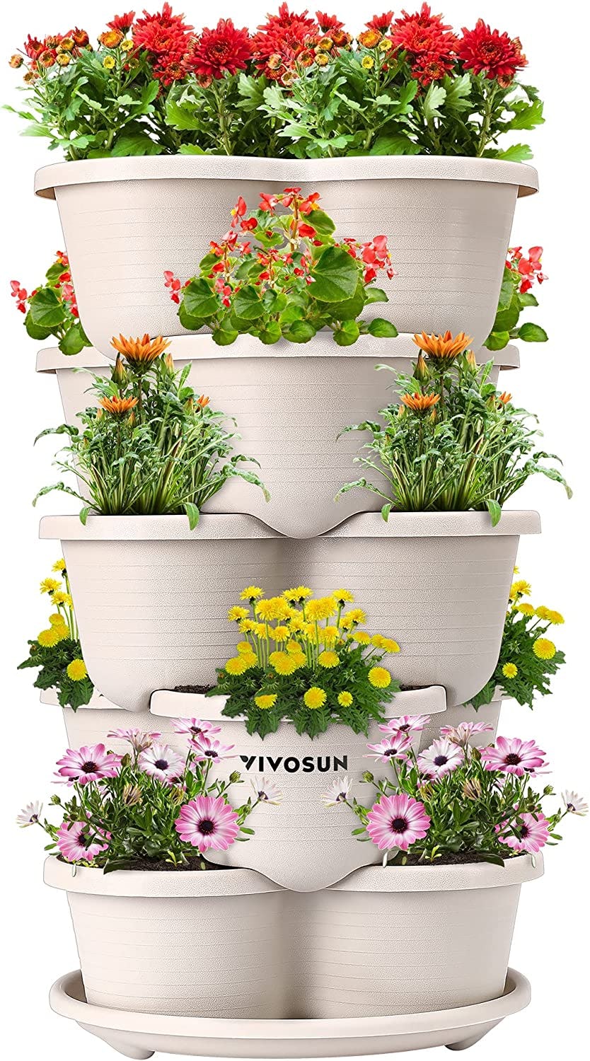 VIVOSUN 5 Tier Vertical Gardening Stackable Planter