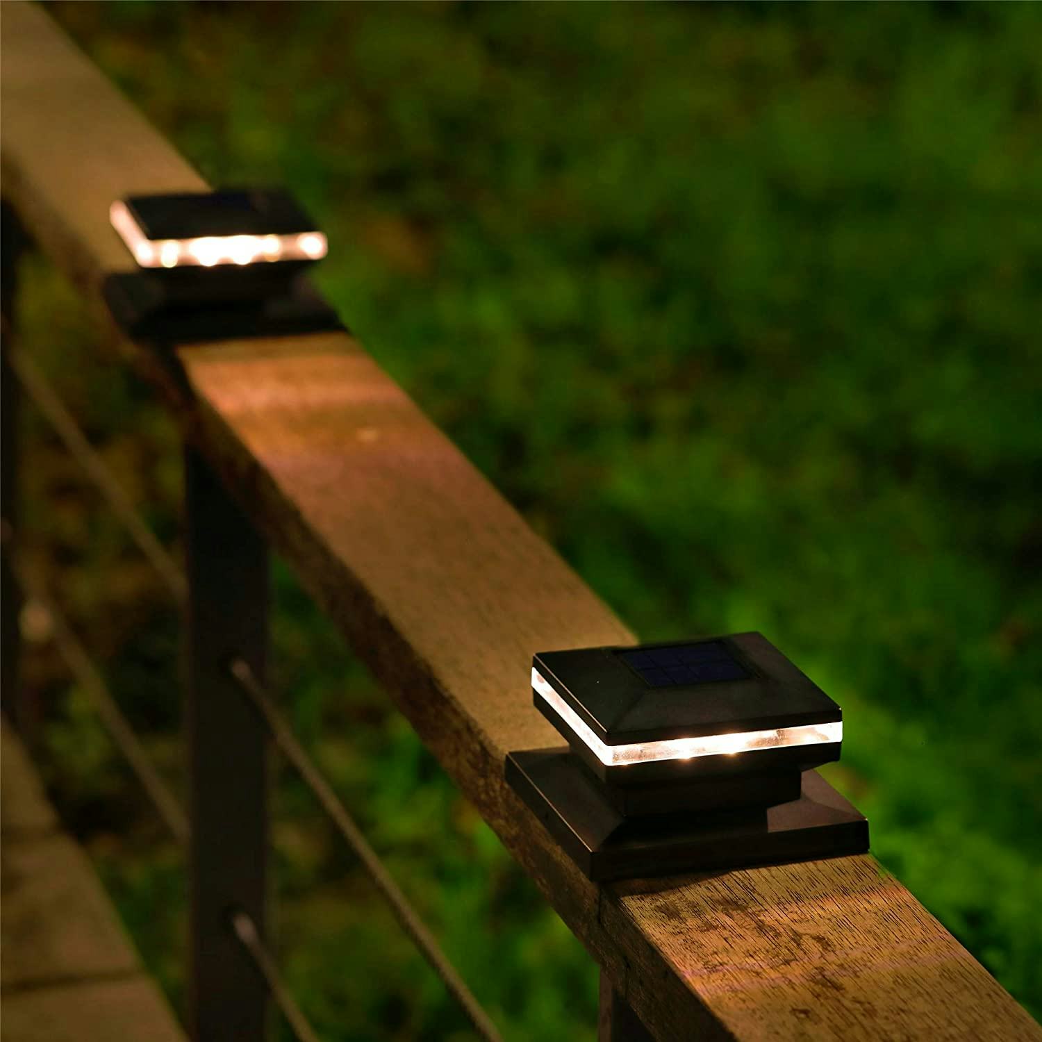 MAGGIFT 15 Lumen Solar Post Lights (4-Pack)